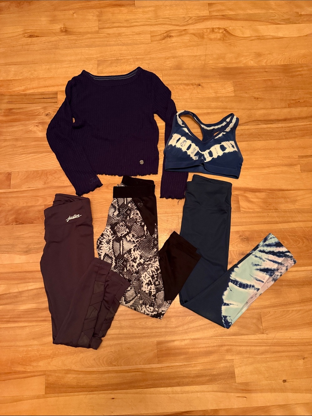 Justice Girls Assorted Navy, Blue & Purple Leggings Set